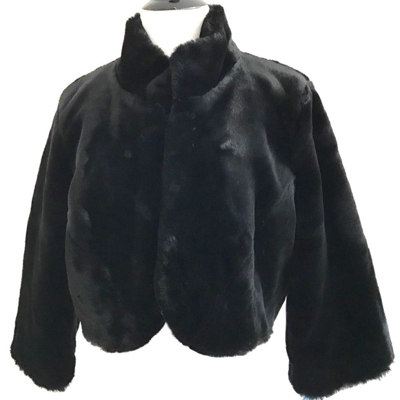 Relativity | Velour Soft Womens Bolero Shrug Jacket Size M Plush Black - Picture 1 of 8
